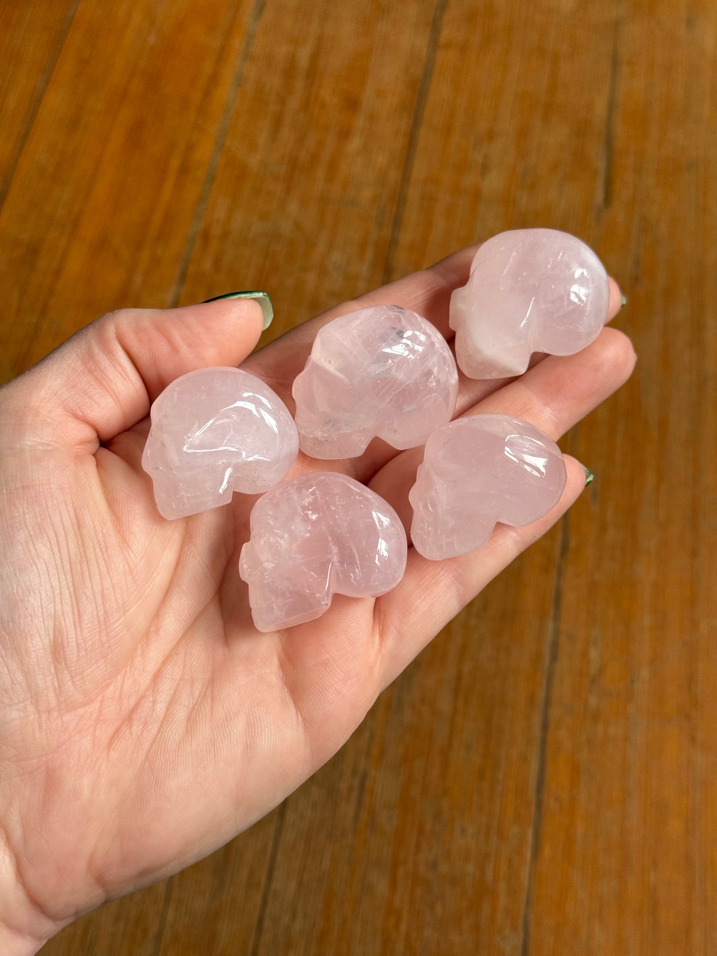 Rose Quartz Skull Carving