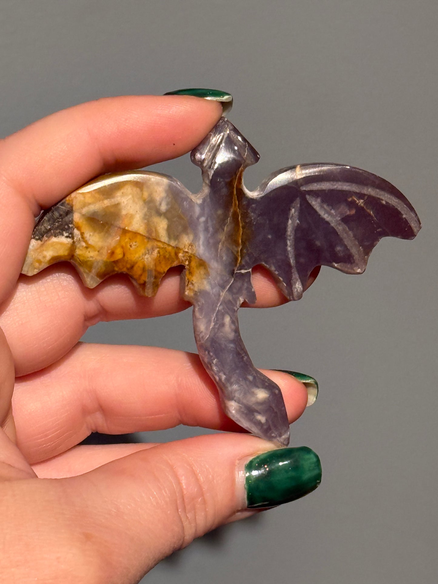 Purple Chalcedony Dragon Carvings