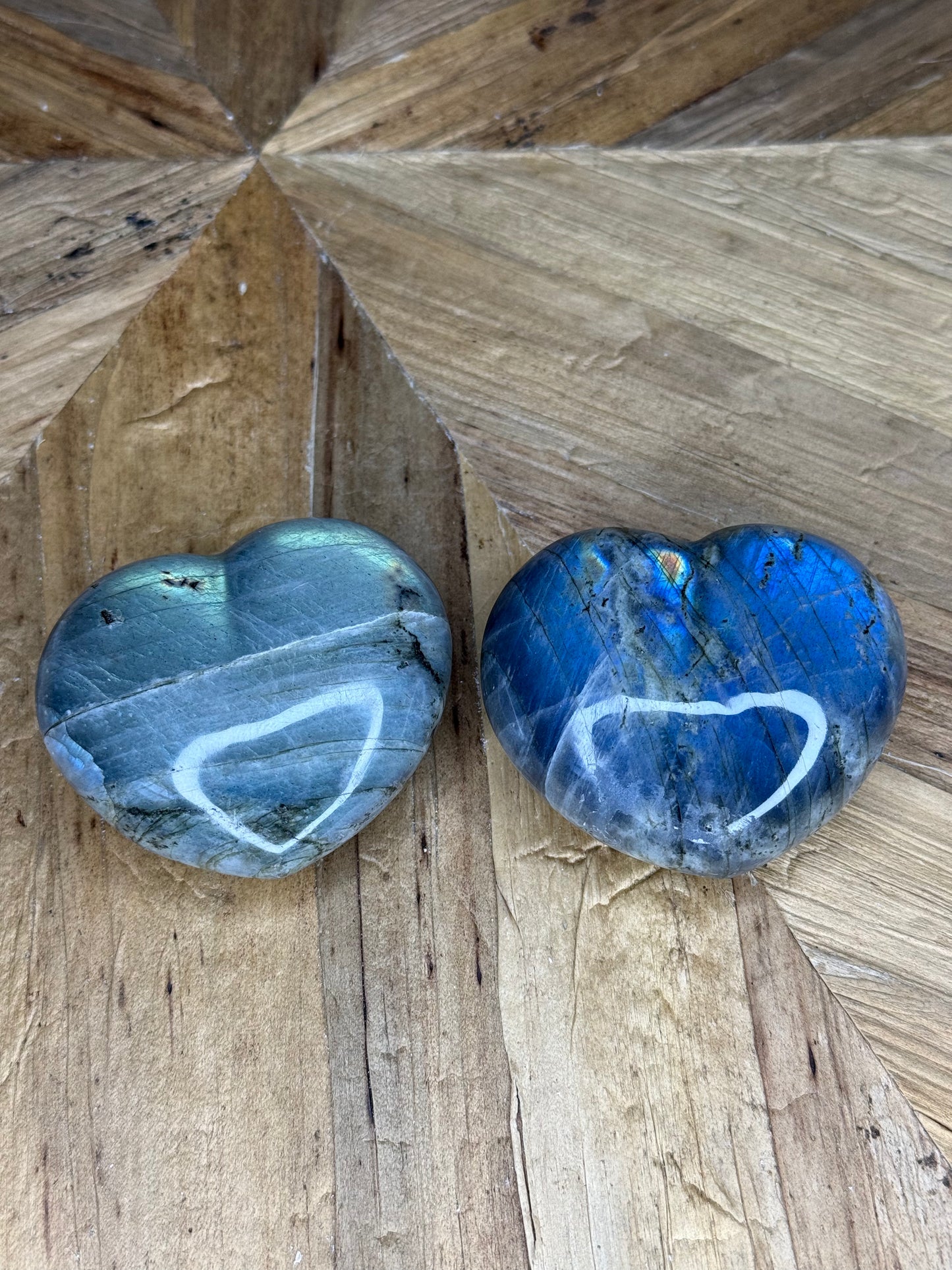Labradorite Heart Carvings