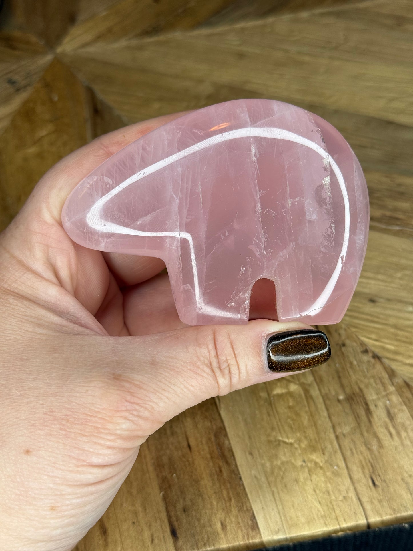 Rose Quartz Bear Carvings