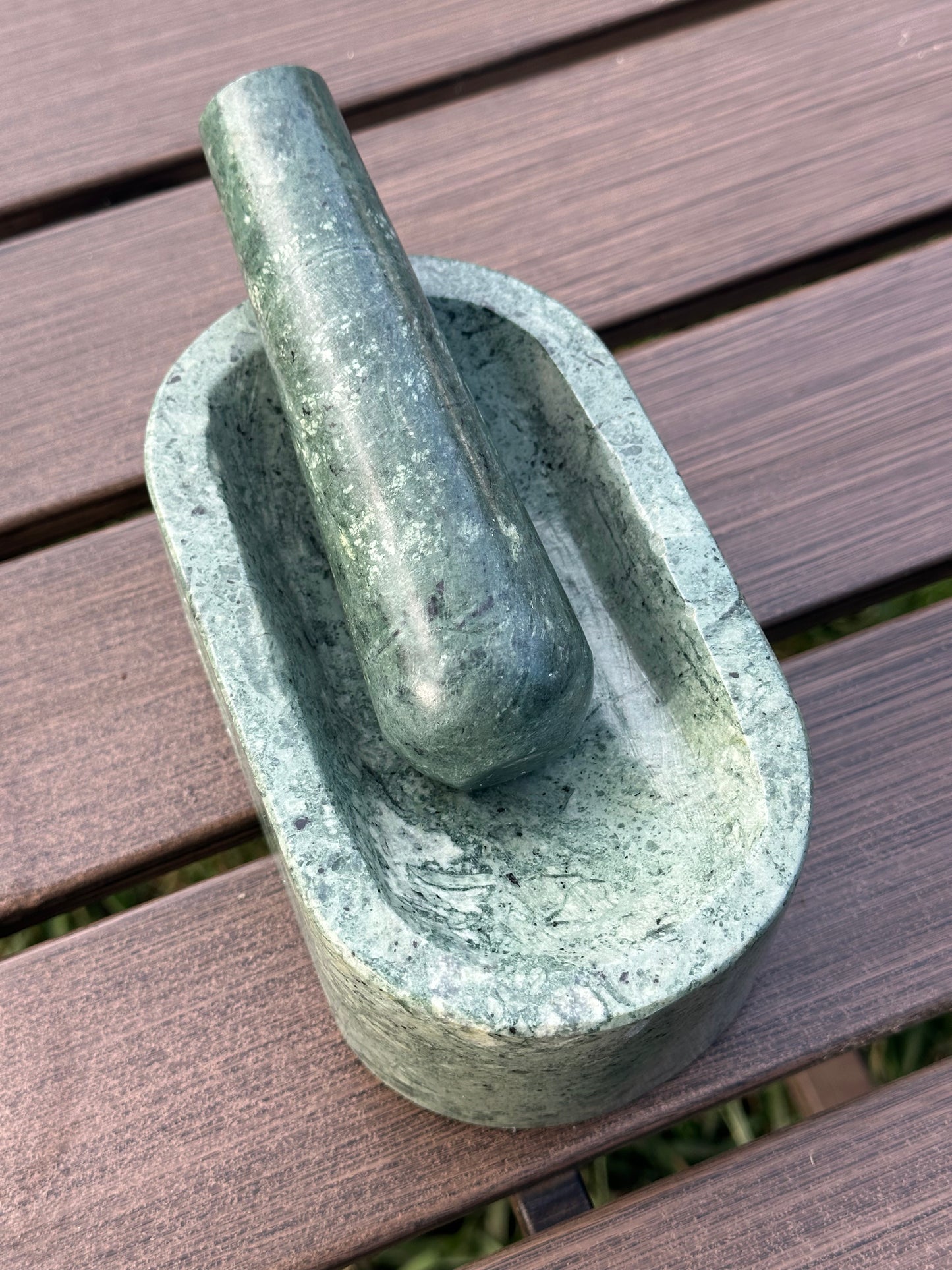 Green Marble Mortar & Pestle