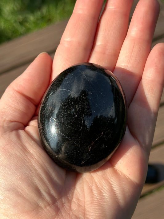 Black Tourmaline Palm Stones