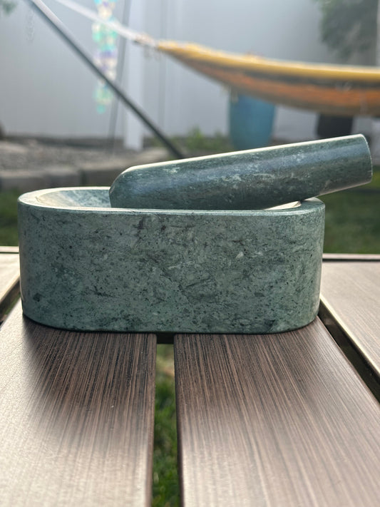 Green Marble Mortar & Pestle